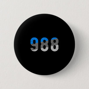 Badge Rond 5 Cm ligne d'assistance prévention 988 sensibilisation