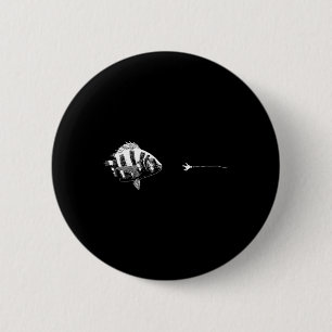 Badge Rond 5 Cm Ligne graphique de pêche à la mouche - Sheepshead