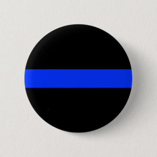 Badge Rond 5 Cm Ligne mince bleue bouton de police