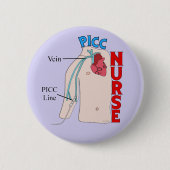 Badge Rond 5 Cm Ligne PICC Infirmière Conception anatomique Violet (Devant)