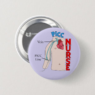 Badge Rond 5 Cm Ligne PICC Infirmière Conception anatomique Violet