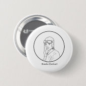 Badge Rond 5 Cm Ligne portrait d'Amelia Earhart (Devant & derrière)