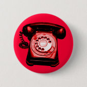 Badge Rond 5 Cm Ligne téléphonique rouge (Devant)