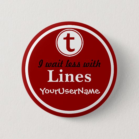Badge Rond 5 Cm Lignes bouton - conception 1 (rouge) (Devant)