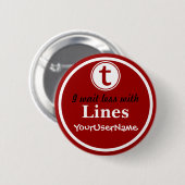 Badge Rond 5 Cm Lignes bouton - conception 1 (rouge) (Devant & derrière)