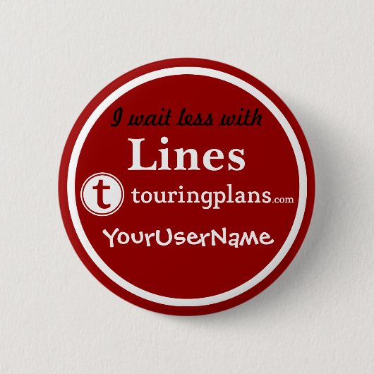 Badge Rond 5 Cm Lignes bouton - conception 3 (rouge) (Devant)