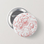 Badge Rond 5 Cm Lignes directrices de Red Roses (Devant & derrière)
