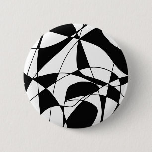 Badge Rond 5 Cm Lignes noires et blanches, motif d'impression coul
