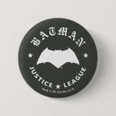 Badge Rond 5 Cm Ligue de la justice| Batman Retro Bat Emblem (Devant)