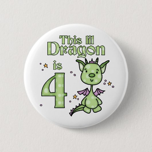 Badge Rond 5 Cm Lil Dragon 4e anniversaire (Devant)