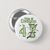 Badge Rond 5 Cm Lil Dragon 4e anniversaire (Devant & derrière)