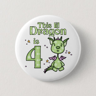Badge Rond 5 Cm Lil Dragon 4e anniversaire