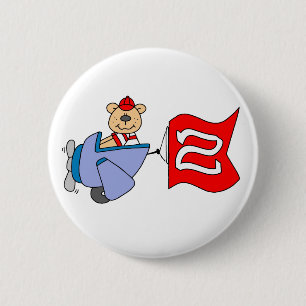 Badge Rond 5 Cm Lil Pilot Bear 2e anniversaire