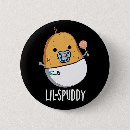 Badge Rond 5 Cm Lil-spuddy Drôle de Pun de Pomme de Terre Fond Som (Devant)