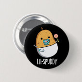 Badge Rond 5 Cm Lil-spuddy Drôle de Pun de Pomme de Terre Fond Som (Devant & derrière)