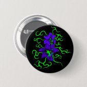 Badge Rond 5 Cm lila Lilie Blume (Devant & derrière)