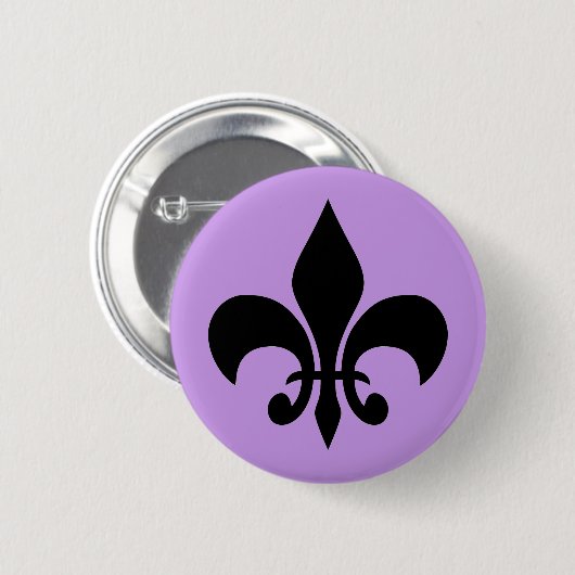 Badge Rond 5 Cm Lilac Fleur de Lis (Devant & derrière)