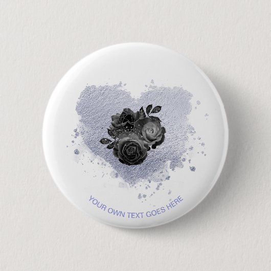 Badge Rond 5 Cm *~* Lilac Fleurs cardiaques Iridescente Personnali (Devant)