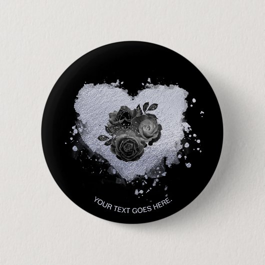 Badge Rond 5 Cm *~* Lilac Fleurs cardiaques Iridescente Personnali (Devant)