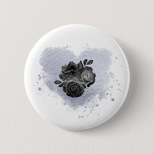 Badge Rond 5 Cm *~* Lilac Iridescente Fleurs cardiaques Femmes BLA (Devant)
