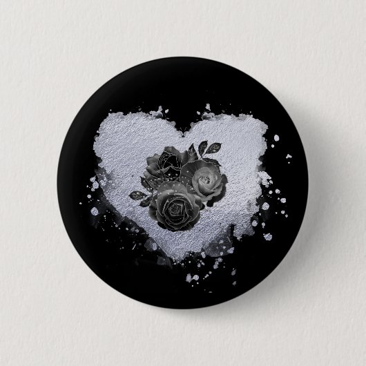 Badge Rond 5 Cm *~* Lilac Iridescente Fleurs cardiaques Femmes NOI (Devant)