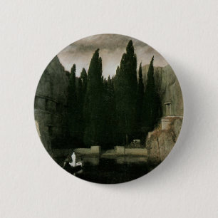 Badge Rond 5 Cm L'île des morts par Arnold Bocklin, Symbolisme Art
