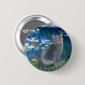 Badge Rond 5 Cm Lilies 5 - Chat bleu russe 2 (Devant & derrière)