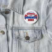 Badge Rond 5 Cm L'Illinois avec Romney 2012 (En situation)