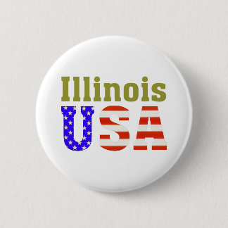 Badge Rond 5 Cm L'Illinois Etats-Unis !