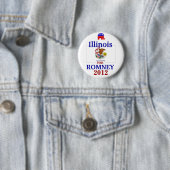 Badge Rond 5 Cm L'Illinois pour Romney 2012 (En situation)