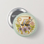 Badge Rond 5 Cm Lily Pearl épingle de beauté (Devant & derrière)