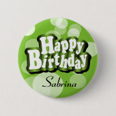 Badge Rond 5 Cm Lime Green Bokeh Design d'anniversaire (Devant)