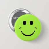 Badge Rond 5 Cm Lime Green Joyeux visage (Devant & derrière)