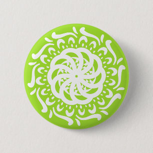 Badge Rond 5 Cm Lime Mandala