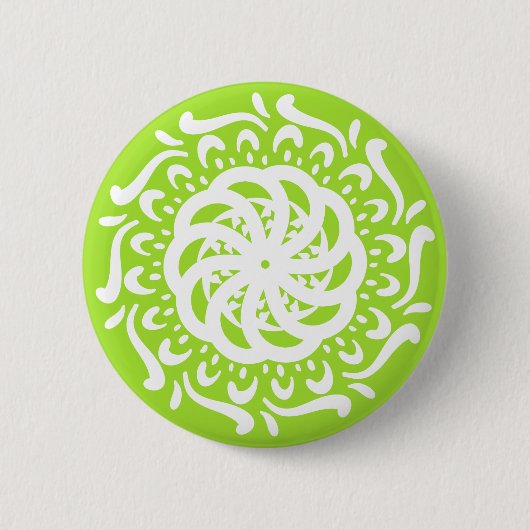 Badge Rond 5 Cm Lime Mandala (Devant)