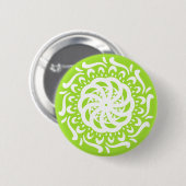 Badge Rond 5 Cm Lime Mandala (Devant & derrière)