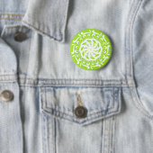 Badge Rond 5 Cm Lime Mandala (En situation)