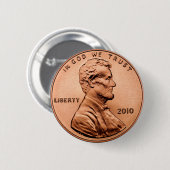 BADGE ROND 5 CM LINCOL PENNY (Devant & derrière)