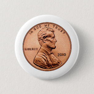 BADGE ROND 5 CM LINCOL PENNY