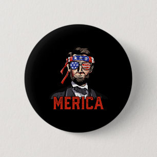 Badge Rond 5 Cm Lincoln 4 juillet Merica Abe garçons hommes femmes