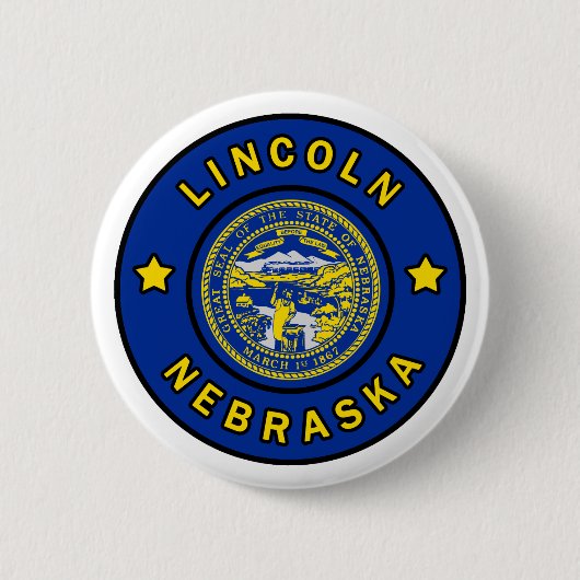 Badge Rond 5 Cm Lincoln Nebraska (Devant)
