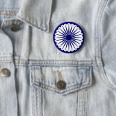 Badge Rond 5 Cm L'Inde Ashoka Chakra (En situation)