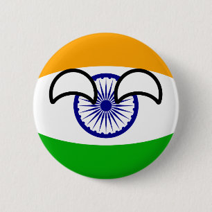 Badge Rond 5 Cm L'Inde Geeky tendante drôle Countryball