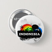 Badge Rond 5 Cm L'Indonésie fruitée mignonne (Devant & derrière)