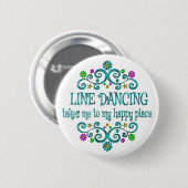 Badge Rond 5 Cm Line Dancing Happy Place (Devant & derrière)