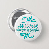 Badge Rond 5 Cm Line Dancing Happy Place (Devant & derrière)