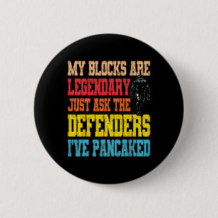 Badge Rond 5 Cm Lineman Legendake Blocks Funny Football Pl