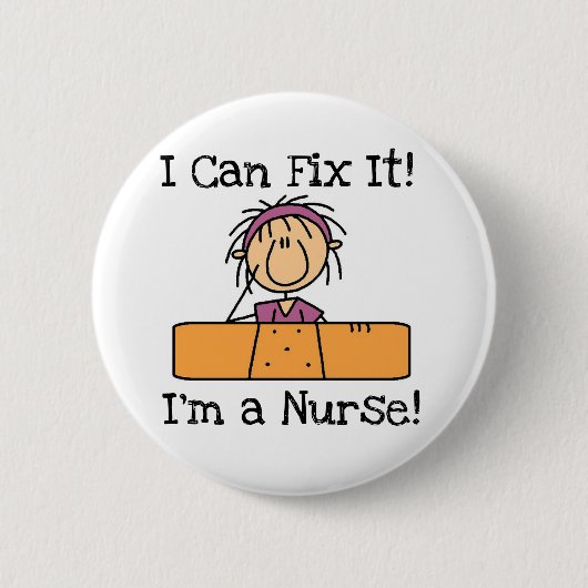 Badge Rond 5 Cm L'infirmière I peut le fixer T-shirts et cadeaux (Devant)