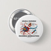 Badge Rond 5 Cm L'information neurale de codage d'ensemble (Devant & derrière)