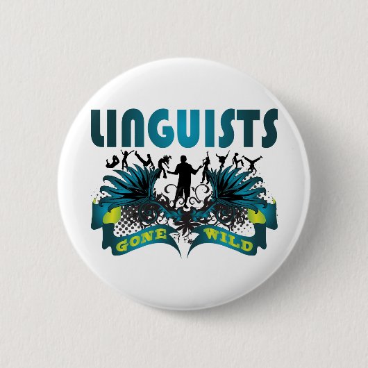 Badge Rond 5 Cm Linguistes fous (Devant)